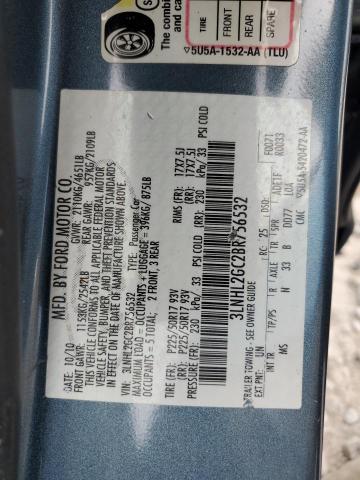 3LNHL2GC2BR756532 - 2011 LINCOLN MKZ ტალღისფერი ფოტო 12