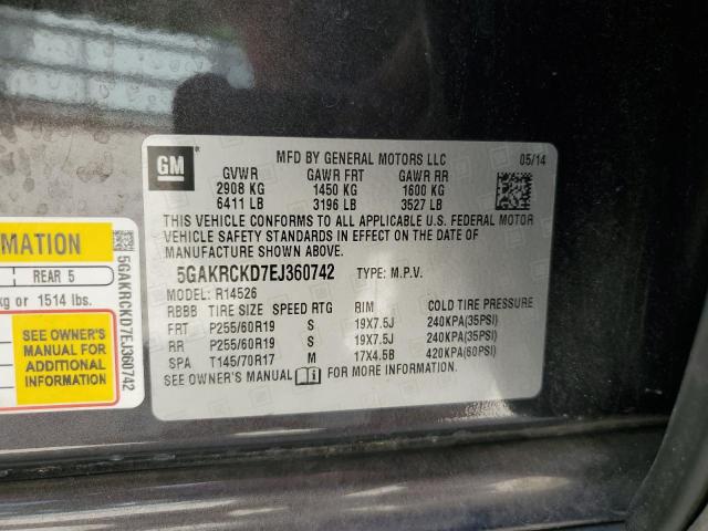 5GAKRCKD7EJ360742 - 2014 BUICK ENCLAVE 灰色 照片 13