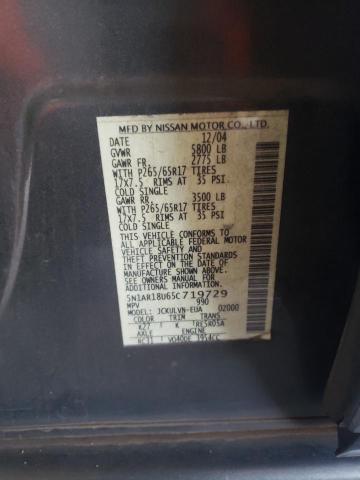 5N1AR18U65C719729 - 2005 NISSAN PATHFINDER LE 灰色 照片 12
