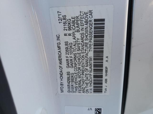 1HGCV1F16JA067591 - 2018 HONDA ACCORD LX WHITE photo 12