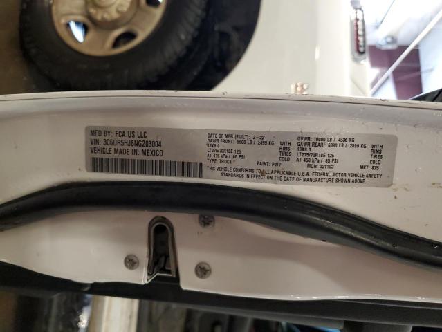 3C6UR5HJ8NG203004 - 2022 RAM 2500 TRADESMAN თეთრი ფოტო 12