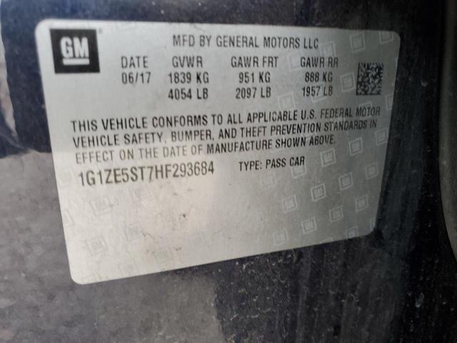 1G1ZE5ST7HF293684 - 2017 CHEVROLET MALIBU LT BLUE photo 12