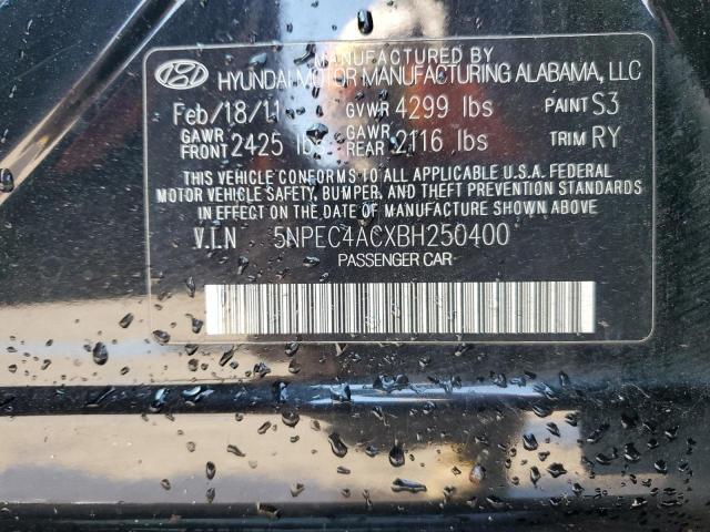 5NPEC4ACXBH250400 - 2011 HYUNDAI SONATA SE შავი ფოტო 13