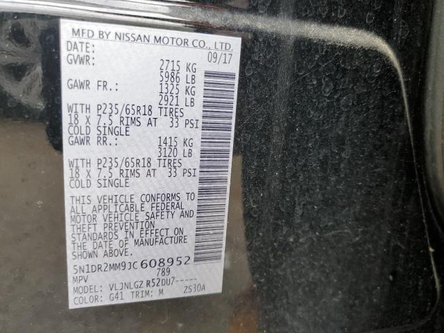 5N1DR2MM9JC608952 - 2018 NISSAN PATHFINDER S 黑色 照片 13