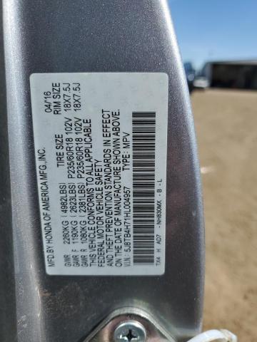 5J8TB4H71HL004957 - 2017 ACURA RDX ADVANCE SILVER photo 14