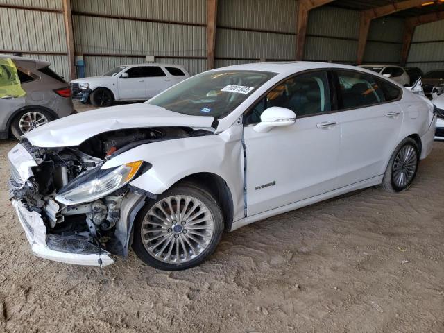 3FA6P0RU4ER333097 - 2014 FORD FUSION TITANIUM HEV WHITE photo 1