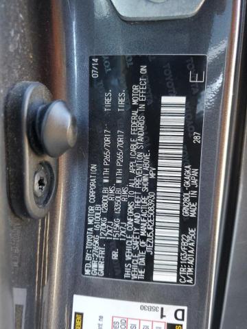 JTEZU5JR2E5083930 - 2014 TOYOTA 4RUNNER SR5 GRAY photo 14