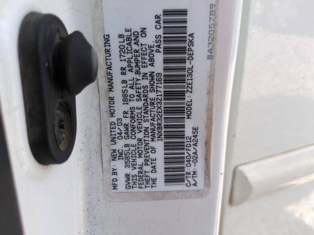 1NXBR32EX3Z177169 - 2003 TOYOTA COROLLA CE 白色 照片 12