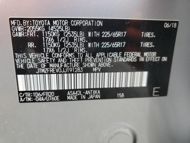 JTMZFREV0JJ191283 - 2018 TOYOTA RAV4 LE Srebrny zdjęcie 13