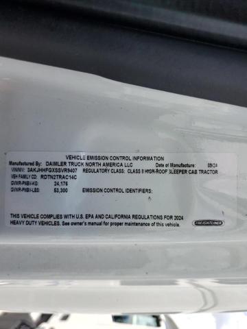 3AKJHHFGXSSVR9407 - 2025 FREIGHTLINER CASCADIA 1 Ақ фото 10