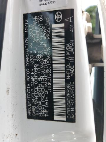 JTDKDTB35C1526578 - 2012 TOYOTA PRIUS C 白色 照片 12