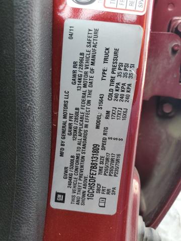 1GCHSDFE7B8131809 - 2011 CHEVROLET COLORADO LT BURGUNDY photo 13