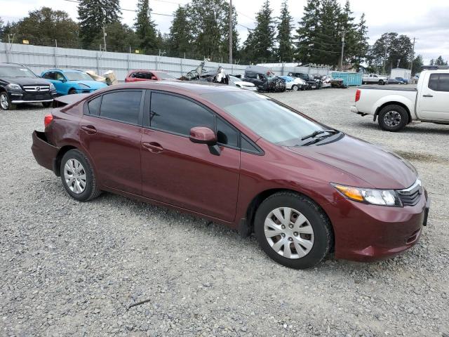 19XFB2F50CE365549 - 2012 HONDA CIVIC LX MAROON photo 4