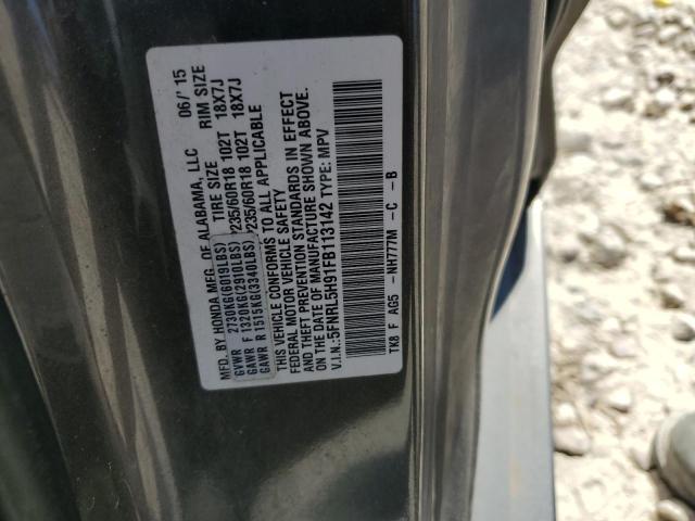 5FNRL5H91FB113142 - 2015 HONDA ODYSSEY TOURING GRAY photo 13