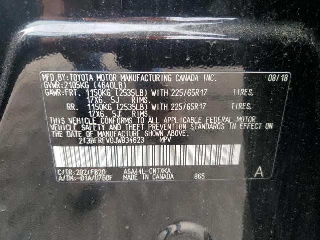 2T3BFREV0JW834623 - 2018 TOYOTA RAV4 LE BLACK photo 14