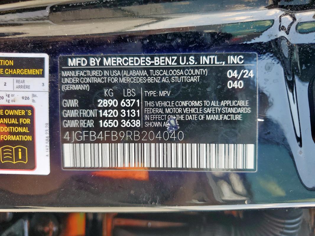 4JGFB4FB9RB204040 - 2024 MERCEDES-BENZ GLE 350 4MATIC BLACK photo 13