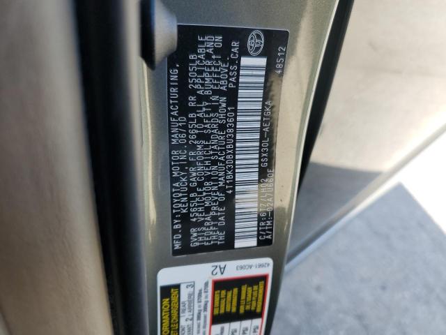 4T1BK3DBXBU383601 - 2011 TOYOTA AVALON BASE Yaşıl foto 12