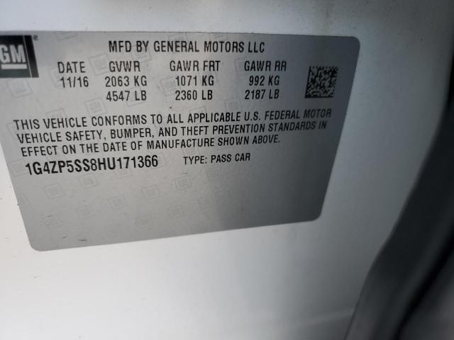 1G4ZP5SS8HU171366 - 2017 BUICK LACROSSE ESSENCE WHITE photo 12