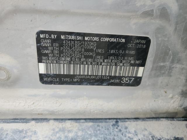 JA4AR3AU6KU011524 - 2019 MITSUBISHI OUTLANDER ES Արծաթագույն լուսանկար 12