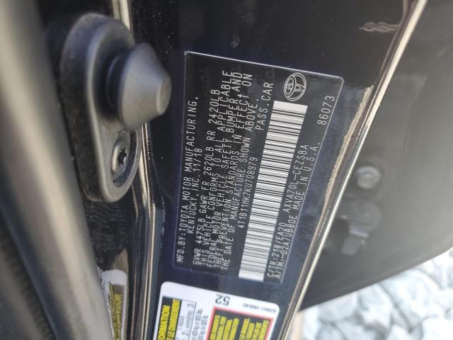 4T1B11HK7KU708979 - 2019 TOYOTA CAMRY L შავი ფოტო 12