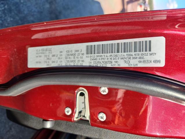 3C6UR5NL7KG667290 - 2019 RAM 2500 LARAMIE წითელი ფოტო 12