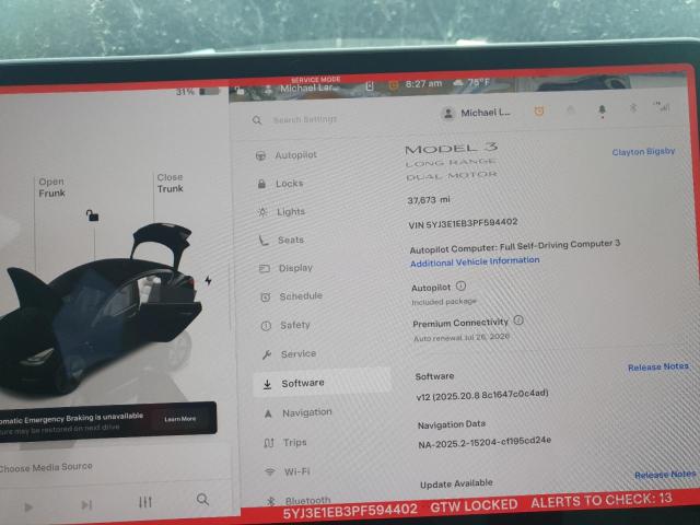 5YJ3E1EB3PF594402 - 2023 TESLA MODEL 3 黑色 照片 9
