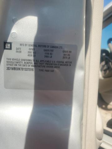 2G1WB58N781337016 - 2008 CHEVROLET IMPALA LS TAN photo 12