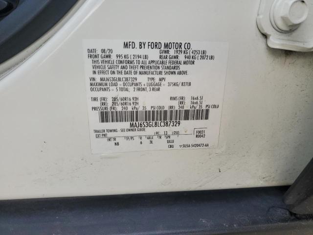 MAJ6S3GL8LC387329 - 2020 FORD ECOSPORT SE Blanco foto 13