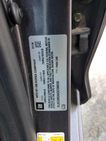 KL8CD6SAXGC589330 - 2016 CHEVROLET SPARK 1LT GRAY photo 12