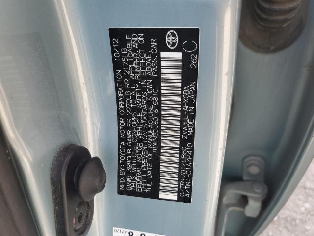 JTDKN3DU6D1615810 - 2013 TOYOTA PRIUS GREEN photo 12