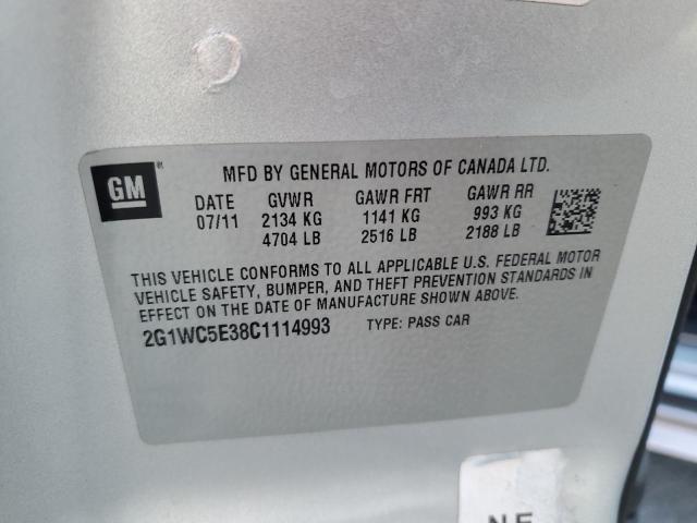2G1WC5E38C1114993 - 2012 CHEVROLET IMPALA LTZ SILVER photo 12
