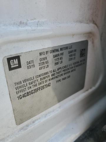 1G4GB5G35FF287942 - 2015 BUICK LACROSSE WHITE photo 12
