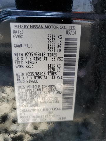 5N1AR2MM4EC697094 - 2014 NISSAN PATHFINDER S 黑色 照片 13