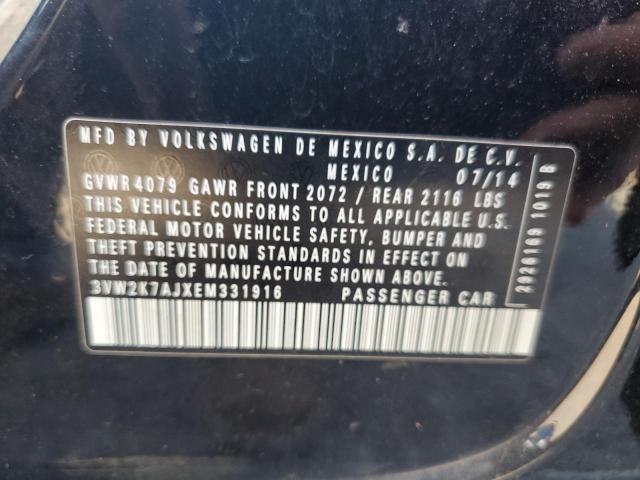 3VW2K7AJXEM331916 - 2014 VOLKSWAGEN JETTA BASE 黑色 照片 12