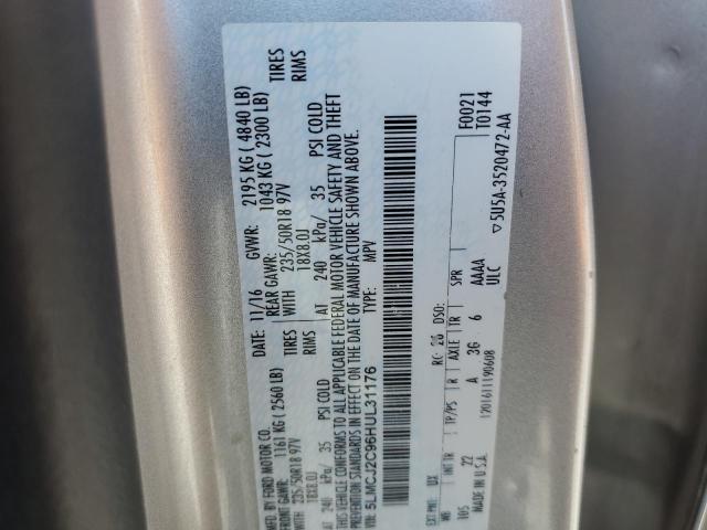 5LMCJ2C96HUL31176 - 2017 LINCOLN MKC SELECT 银色 照片 12