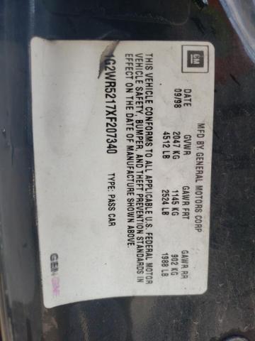 1G2WR5217XF207340 - 1999 PONTIAC GRAND PRIX GTP Qara foto 12