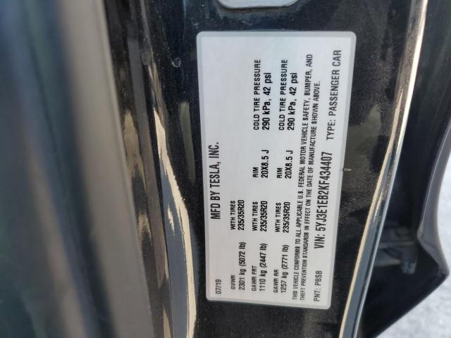 5YJ3E1EB2KF434407 - 2019 TESLA MODEL 3 Қара фото 12