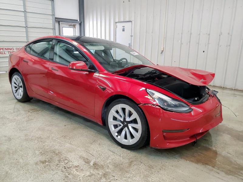 5YJ3E1EA8PF438864 - 2023 TESLA MODEL 3 RED photo 4