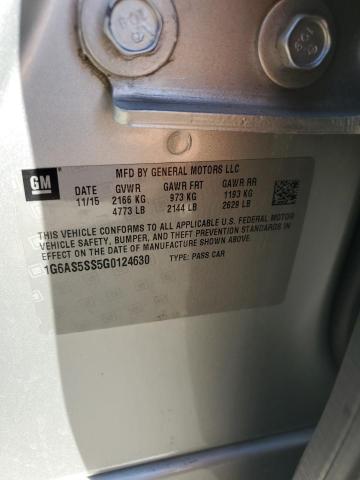 1G6AS5SS5G0124630 - 2016 CADILLAC CTS PERFORMANCE COLLECTION Серебристый фото 12