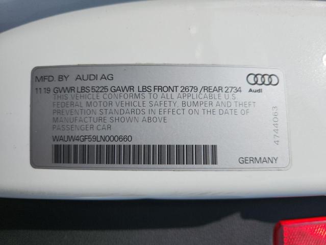 WAUW4GF59LN000660 - 2020 AUDI S5 PREMIUM PLUS Qara foto 12