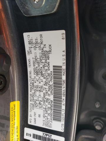 5TFJU4GN6DX050240 - 2013 TOYOTA TACOMA DOUBLE CAB PRERUNNER GRAY photo 12