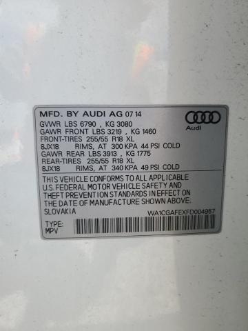 WA1CGAFEXFD004957 - 2015 AUDI Q7 PREMIUM WHITE photo 13