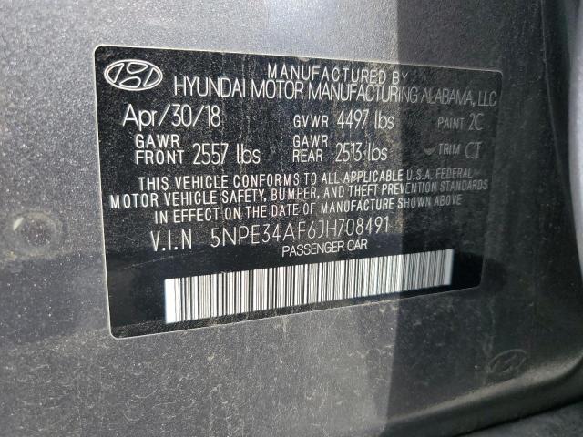 5NPE34AF6JH708491 - 2018 HYUNDAI SONATA SPORT Gri fotoğraf 12
