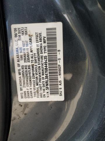 5FNRL38476B449435 - 2006 HONDA ODYSSEY EX GRAY photo 13