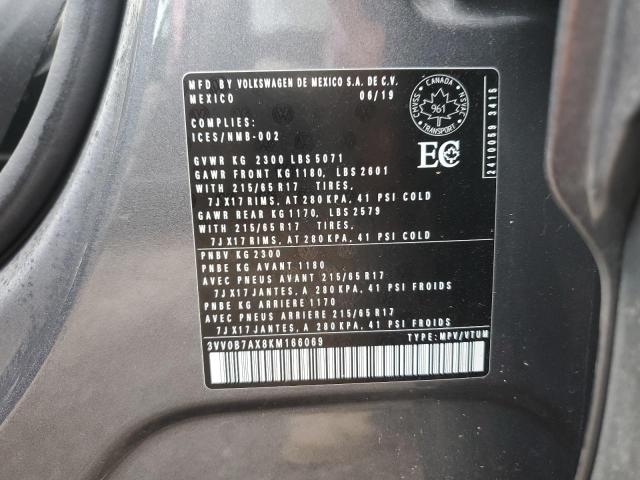 3VV0B7AX8KM166069 - 2019 VOLKSWAGEN TIGUAN S GRAY photo 14