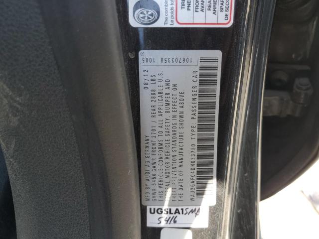 WAU2GAFC4DN033780 - 2013 AUDI A7 PRESTIGE BLACK photo 12