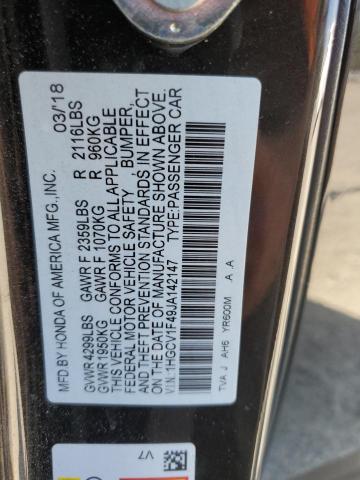 1HGCV1F49JA142147 - 2018 HONDA ACCORD EX წითელი ფოტო 13