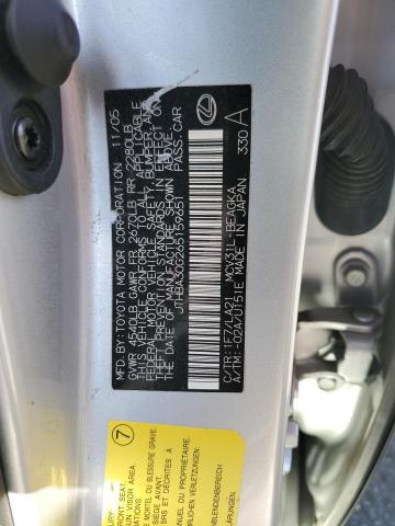 JTHBA30G265159651 - 2006 LEXUS ES 330 SILVER photo 12