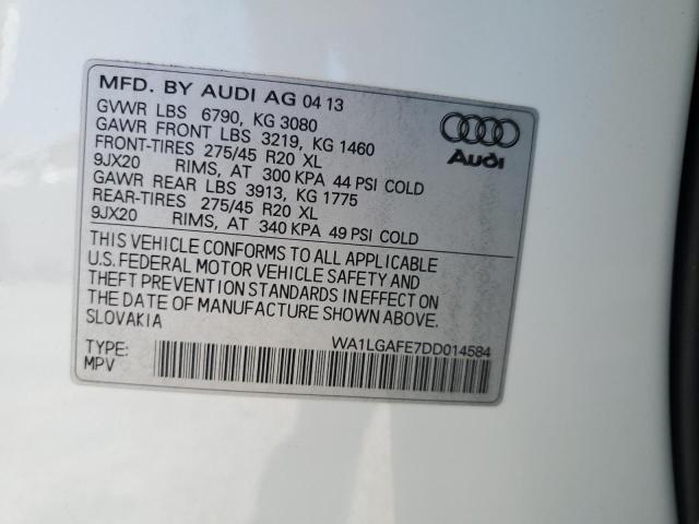 WA1LGAFE7DD014584 - 2013 AUDI Q7 PREMIUM PLUS Beyaz fotoğraf 13