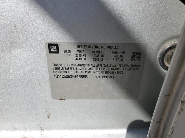 1G11C5SAXGF155895 - 2016 CHEVROLET MALIBU LIM LT 银色 照片 12